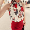 Meihuid Sexy Womens Chiffon Sleeveless Shirt Ruffles Floral Casual Tops Loose Blouse meihuid kopen in de aanbieding