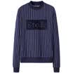 Semir Women&39s round necklace head flocking loose long-sleeved T-shirt sweater 12316160207 blue tone M