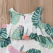 Princesa Kids Baby Girl Off Shoulder Hojas Imprimir vestido Falda Ropa de fiesta 1-6T