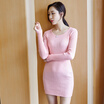 Joy Collection Antarctic Nanjiren Dresses Autumn Slim Satin One Piece Dress Long Sleeve Round Neck Pink joy collection kopen in de aanbieding Joy Collection Antarctic Nanjiren Dresses Autumn Slim Satin One Piece Dress Long Sleeve Round Neck Pink joy collection kopen in de aanbieding
