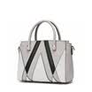 DOODOO female bag tide Korean version stitching wild simple shoulder Messenger bag D6176 meters white