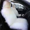 ELEKKS Wool winter car cushion wool cushion car seat lambskin hair long hair single seat cushion single front pearl white