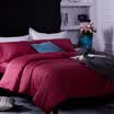 Langsha bedding home textiles 60 high-density solid color satin four-piece cotton cotton bed linen quilt cover pillow bedding suite red Fei 18-20 m bed quilt 220 240cm