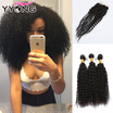 Yyong Peruvian Curly Wave With Closure 3 Bundles Virgin Hair 8A Human yyong kopen in de aanbieding