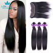 Noble Qu Peruvian Straight Hair With Closure Lace Frontal Bundles Virgin noble qu kopen in de aanbieding