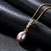 BAFFIN Fashion Teardrop Freshwater Pearls Pendant Necklac S925 Silver Chain Necklace With Gold Plated For Women Indian Jewelry