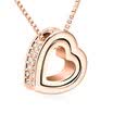 Classic Double Heart Necklaces Pendants Box Chain Necklaces Made With Austrian Crystals For Mother Girls Best Gifts