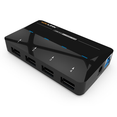 

Wavlink WL-UH3042P1 сверхскоростной высокоскоростной USB3.0 4-портовый концентратор HUB с блоком питания 12 В2А (поддержка быстрой зарядки)