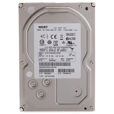 

Yuke жесткий диск предприятие (HGST) 2TB 7200 оборотов в минуту 64M SAS6Gb / с (HUS724020ALS640)