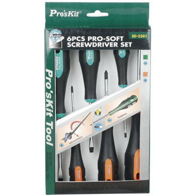 

Po рабочих (Pro'skit) SD-2301 двухцветной мягкая ручка отвертки шесть комплектов группы кроссворда набор отвертки