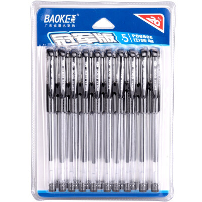 

Baoke (Baoke) 20PC880E (0,5 мм) экономическая и практическая Европейский стандарт гелевой ручка черные 20 / карт