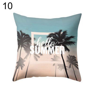 

Coconut Tree Sunset Pillow Case Sofa Waist Throw Cushion Cover Home Decoration