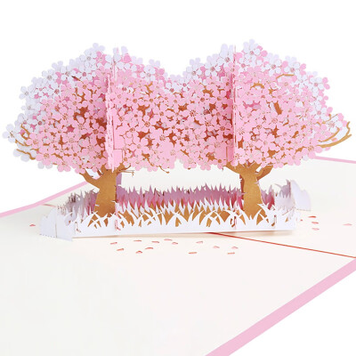 

Stereo Cherry Blossom Tree Pops Up Card Greeting Card Postcard Flower Card For Handmade Birthday Gift Wedding Invitations Card