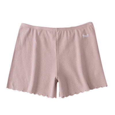 

Women Shorts Solid Color Cotton Blend Stretchy High waist tight Three-leg Short Pants Cotton Thread Embroidered Wavy Shorts