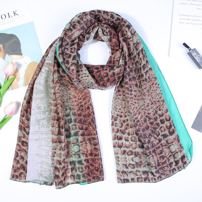 

Gobestart Women Ladies Snakeskin Print Chiffon Scarf Wrap Shawls Headband Soft Long Scarf