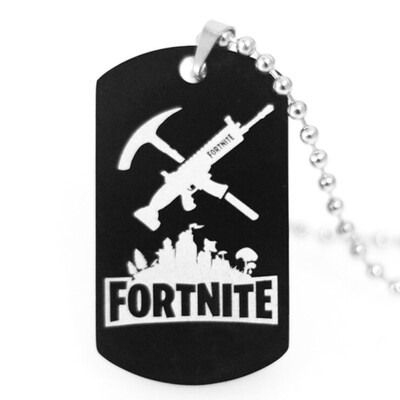

For-Tnite Stainless Steel Necklace Cool Pendant Fans Favorite Gamer Gifts for Teen Adults
