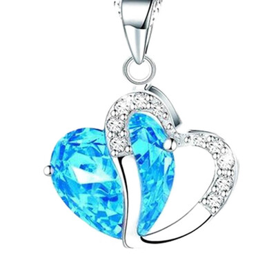 

Fashion Women Heart Crystal Rhinestone Alloy Chain Pendant Necklace Jewelry