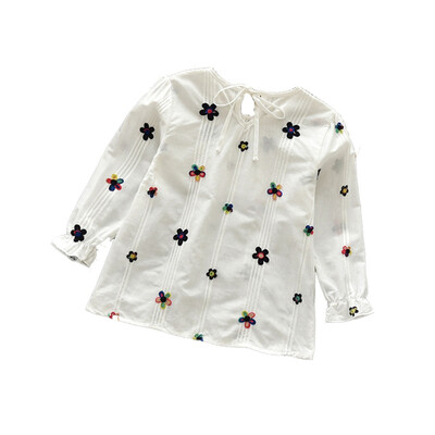 

Casual Girls Autumn Spring Floral Cotton T-shirt Children Clothes Baby Long Sleeve Tops Tees Blouse