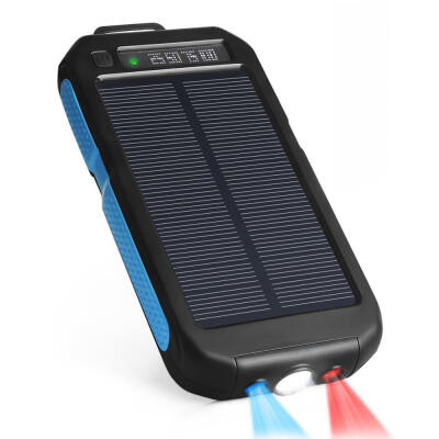 

10000 mAh Dual USB Waterproof Solar Charger Solar Power for Smart Phone Travel trekking Charger camping equipment Survival Tool