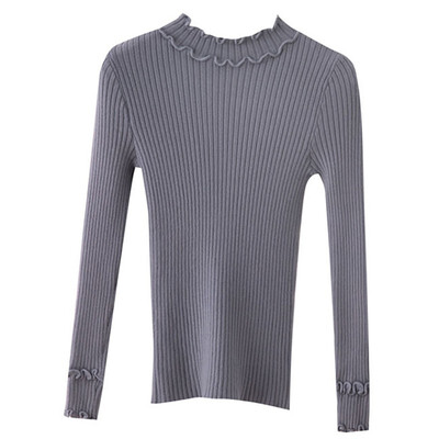 

Women Autumn Winter Knitwear Korean Half High Collar Bottom Turtleneck Plus Size Long-Sleeved Sweater
