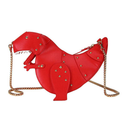 

2019 Fashion Creative Funny Three-Dimensional Dinosaur Diagonal Cross Bag Cartoon Animal Small Bag Handbag