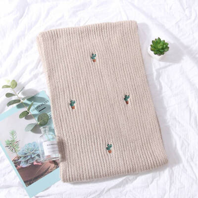 

New Fashion Scarf Female Winter Korean Students Wild Knit Long Thick Warm Harajuku Style Small Fresh Wool Scarf 180X30Cm