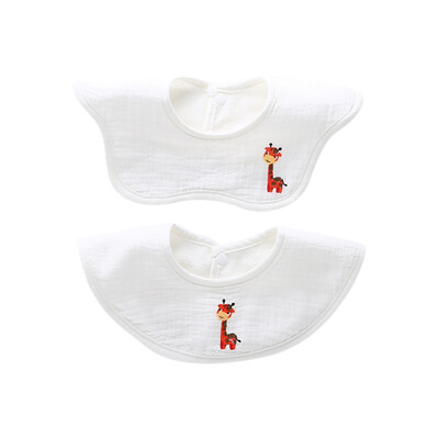 

Bobora Baby Supplies 360 Rotating Cotton Cartoon Flower Print Saliva Thickened Dark Feeding Bib 2 pieces 0-3Y Boy Girl