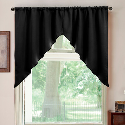 

Gobestart Elegant Sheer Organza Kitchen Rod Pocket Window Curtain Treatment Set