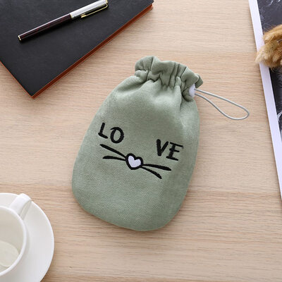

Cartoon Love Cat Warm Hot Water Bag Cute Double-Layer Fleece Cover Water Injection Rubber Hot Water Bag
