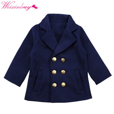 

Fashion Spring Dark Blue Girl Autumn College wind suit Long Sleeve collar coat Kids Jackets