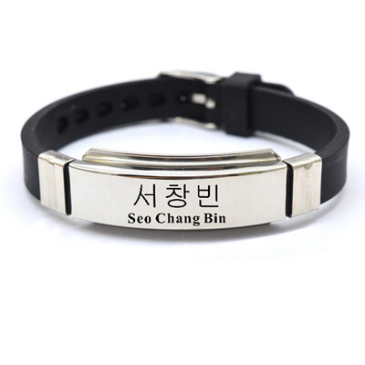 

KPOP Stray Kids Membesr New Letters Printing Adjustable Stainless Steel Silicone Bracelet Unisex Sports Bracelet Hot Gift for Fans