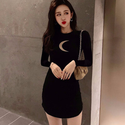 

Womens Sexy Chic Mini Dress Long Sleeve Autumn Bodycon Korean Styke Slim Fit Harajuku Clubwear Vestidos