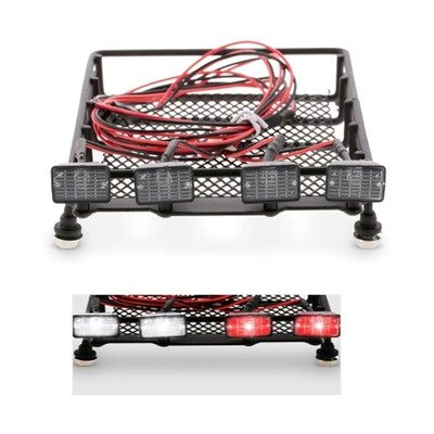 

Tailored Roof Rack Luggage Carrier with Square Light Bar for 110 RC Crawler Axial SCX10
