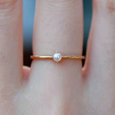 

Simple Nordic Style Mini Freshwater Pearl Gold Filled Rings