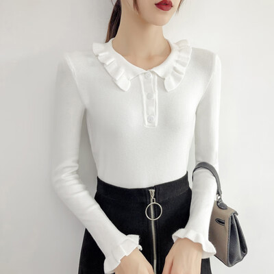 

Women Sweater High Quality Girl Autumn Long Sleeve Pullover Knitted Cute Sweet basic Knitwear Outwear Korean Style Top