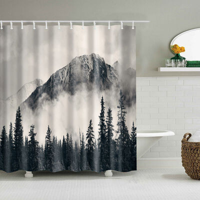 

Polyester 3D High-Definition Digital Printing Shower Curtain Waterproof Moisture Proof Mildew Proofshower Curtain With 12 Hooks