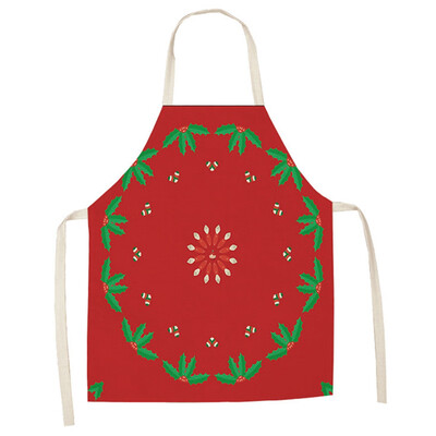 

1Pcs Merry Christmas Apron For Woman Cotton Linen Bibs Xmas Decor Pendant Kitchen Cooking Accessories
