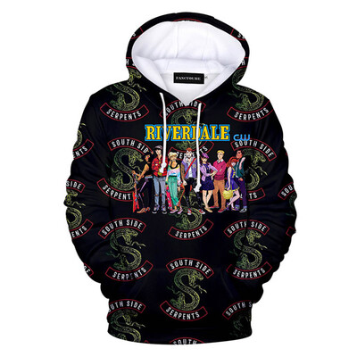 

Herqw61 Womens 3D Riverdale Southside Serpents Jughead Print Hoodie Long Sleeve Pullover Sweatshirt