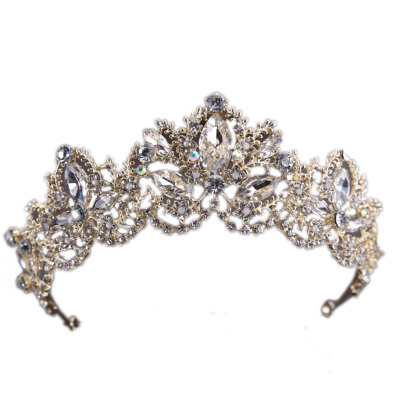 

Luxurious Rhinestones Crystal Headpiece Leaves Plant Princess Bridal Wedding Pageant Prom Headband