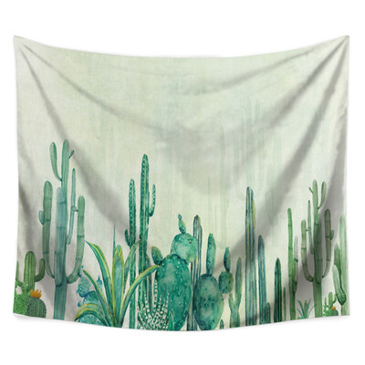 

Drop Shipping Cactus Watercolor Hanging Wall Tapestries Mandala Bohemian Tapestry Landscape Wallpaper Wall Art Shawl Throw