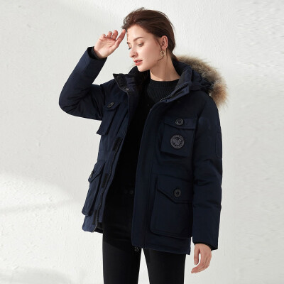 

Toponeto Women Winter Large Size Long Casual Down Jacket Faux Collar Loose Thick Coat