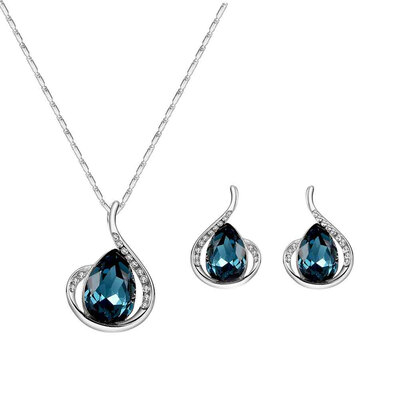 

Simple Style Wedding Hot American Fashion Necklace Gemstone Banquet Jewelry Set European