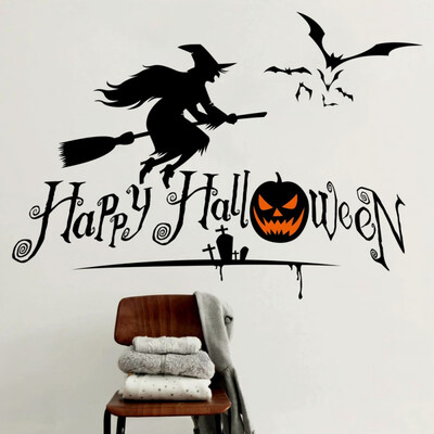 

Halloween Witch Wall Art Door Stairs Teenager Kids Children Decal Wall Sticker Murals Wallpaper Poster Living Room Decor
