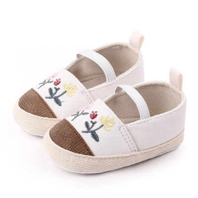

New Soft Sole Casual Baby Shoes Breathable Embroidery Flower Print Anti-Slip Casual Sneakers Toddler Soft Soled Walking Shoes