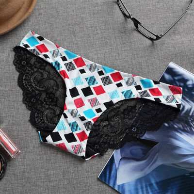 

Women Sexy Briefs Cotton Lace Low-Rise Plus Size Female Solid Color Comfortable Panties -XXL