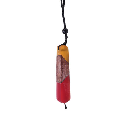 

Handmade Resin Wood Pendant Necklace Wooden Jewelry Men Women Sky 23 colors