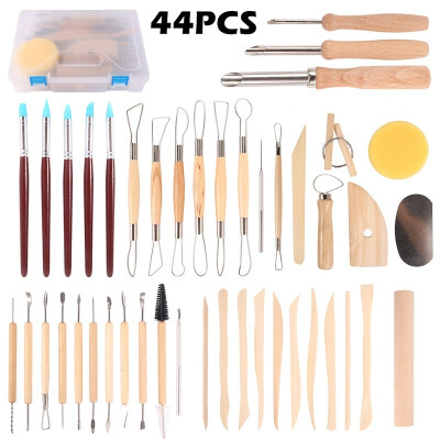 

3044Pcs Wooden Rubber Handle Clay Sculpting Tools Pottery Sculpture Carving Tool Set Modeling Craft DIY Kit