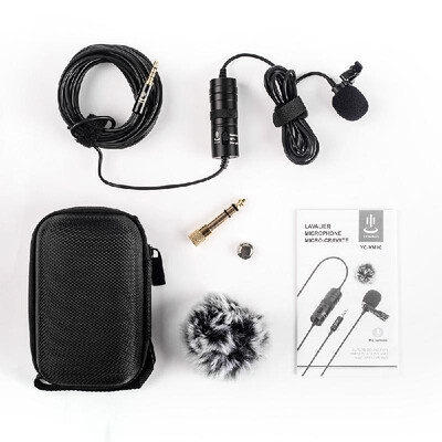 

Professional Lavalier Clip-on Microphone Mic 35mm 6 Meters Cable with 635mm Adapter Windshield for iPhone 66P Samsung Huawei Sm
