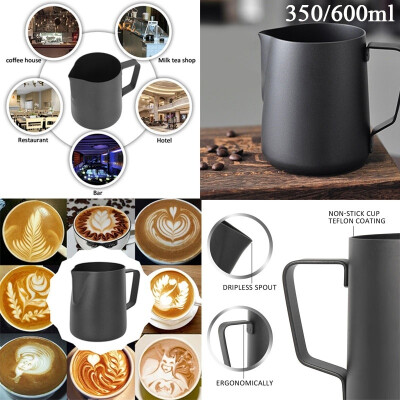 

350ml600ml Non Stick Froth Milk Latte Art Cup Stainless Steel Teflon Sparkling Milk Jug for Barista Set