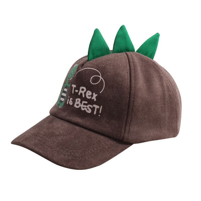 

Spring Autumn Boys Girls Cartoon Dinosaur Printed Baseball Cap Children Tennis Casual Hip Hop Sun Corduroy Caps